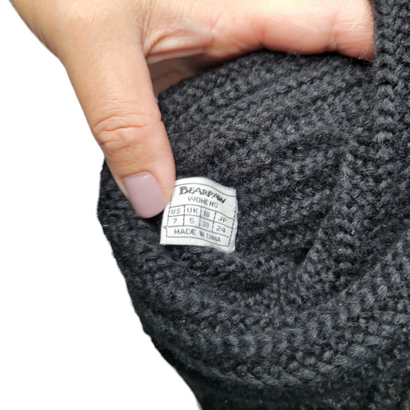 Bearpaw Knit Tall Wool/Acrylic Blend Black Boots 656W Knit Tall Women's US 7 - Picture 4 of 11